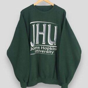 Vintage Johns Hopkins University Blue Jays Sweatshirt, Johns Hopkins Shirt green